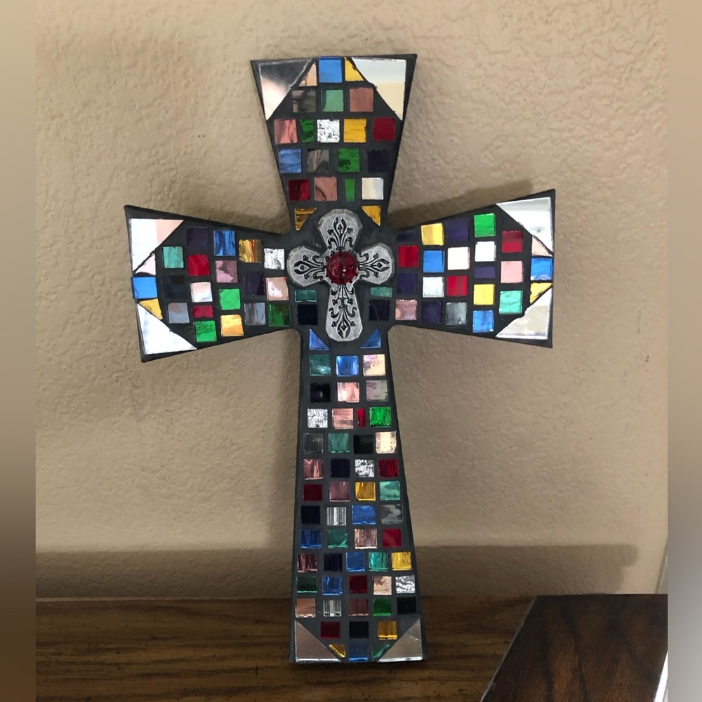Handcrafted mosaic cross made by seller